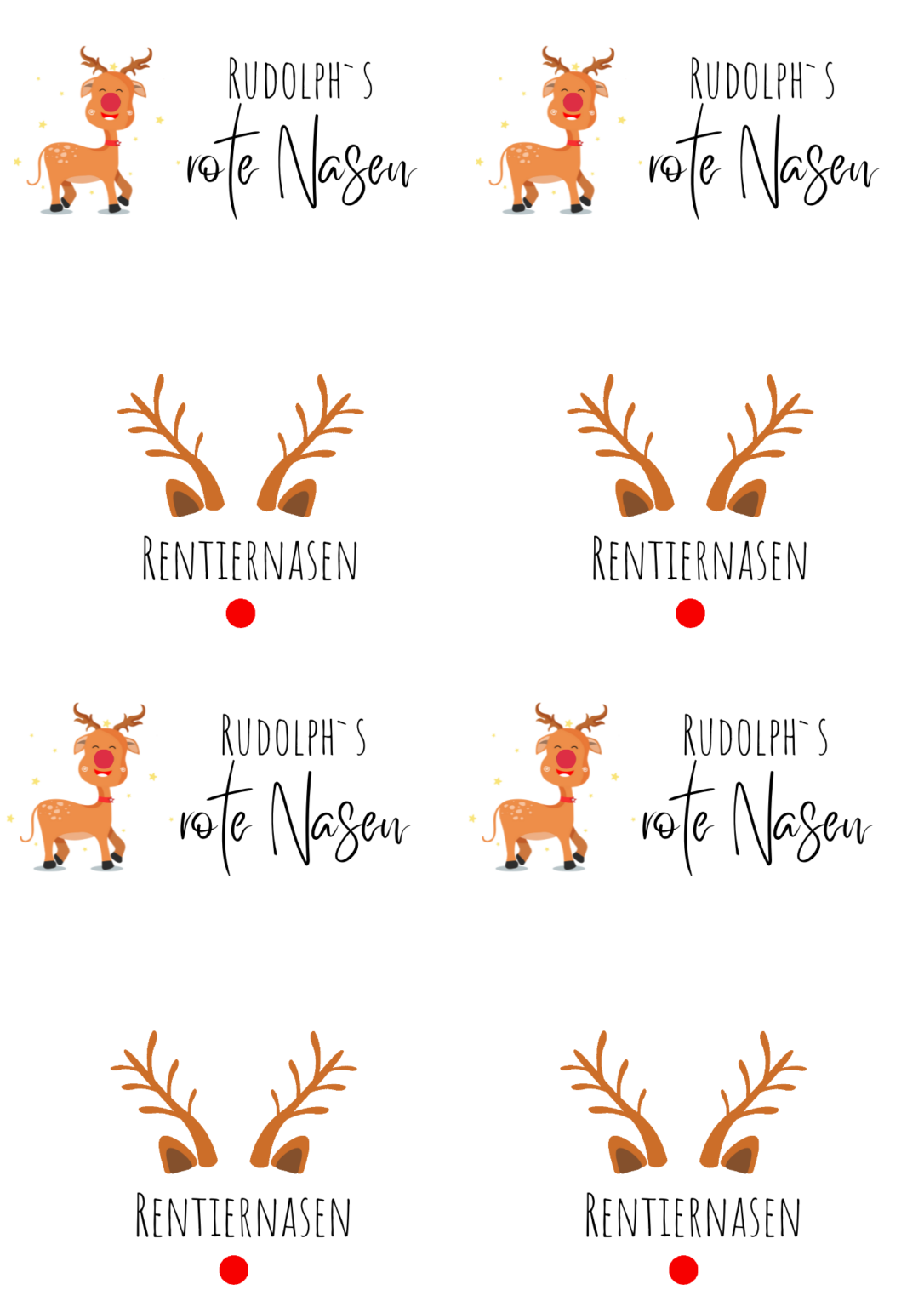 DIY Rentiernasen für Weihnachten [inkl Vorlage] - Calistas Traum
