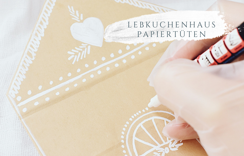Geschenkverpackung für Weihnachten: Lebkuchenhaus Papiertüten